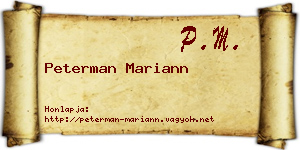 Peterman Mariann névjegykártya