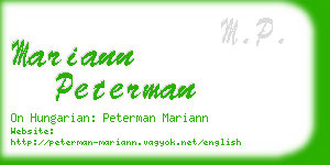 mariann peterman business card